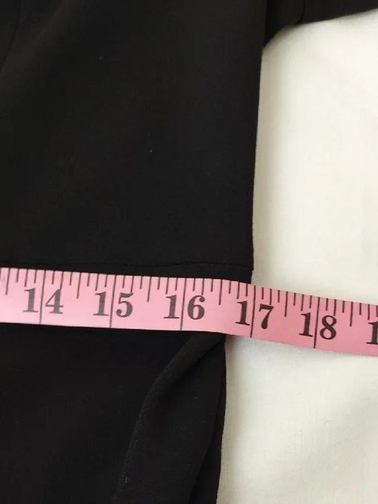 Calvin Klein Black Long Sleeve Midi Sheath Dress Gold Zipper Size 12 - Picture 11 of 15